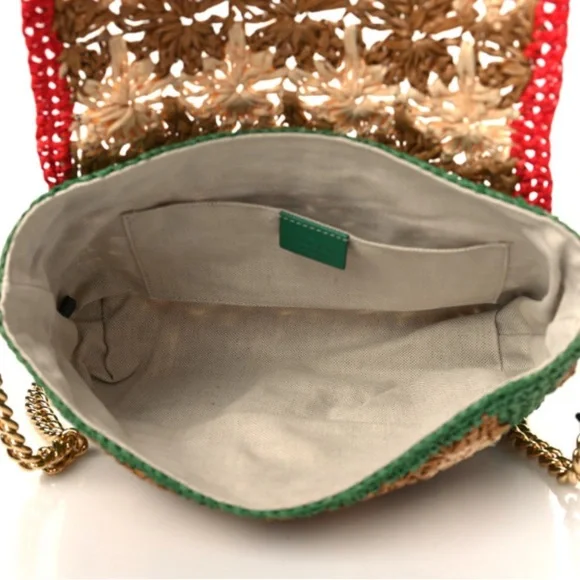 Auth Gucci GG Marmont Azalea Calfskin Crotchet Raffle Flower Crossbody Bag - Picture 6 of 9